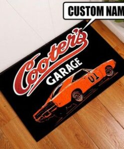 Personalized Hot Rod Custom Garage Door Mat