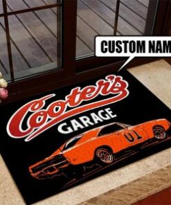 Personalized Hot Rod Custom Garage Door Mat