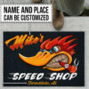 Personalized Woodpecker Mr Horsepower Hot Rod Door Mat
