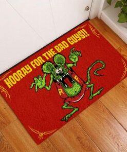 Rat Fink Hooray For The Bad Guys Hot Rod Door Mat