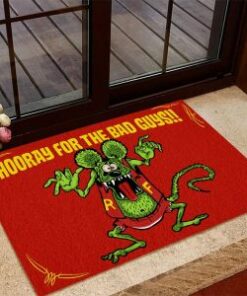 Rat Fink Hooray For The Bad Guys Hot Rod Door Mat
