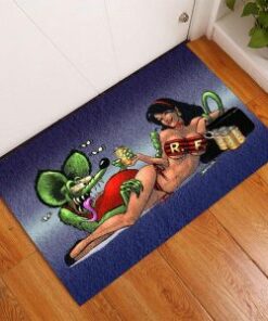 Rat Fink Pinup Girl Hot Rod Door Mat