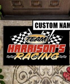 Personalized Racing Team Hot Rod Door Mat