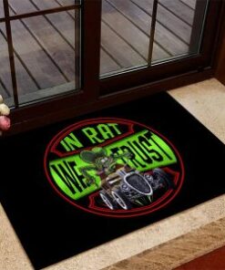 In Rat We Trust Rat Fink Hot Rod Door Mat