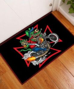 Rat Fink Motocycle Door Mat