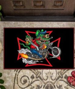 Rat Fink Motocycle Door Mat