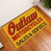 Personalized Hot Rod Outlaw Motorcycles Door Mat