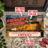 Personalized Welcome Up Union Pacific Station Door Mat