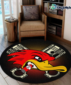 Custom Hot Rod Duck Hot Rod Garage Round Rug