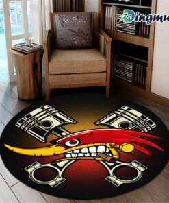 Personalized Hot Rod Mr Horsepower Built For Speed Round Rug