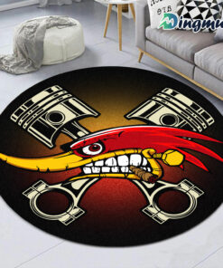 Personalized Hot Rod Mr Horsepower Built For Speed Round Rug