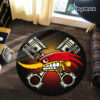 Personalized Hot Rod Mr Horsepower Built For Speed Round Rug