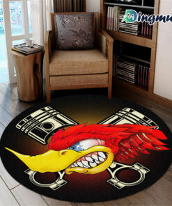 Custom Speed Shop Hot Rod Shop Mr Horsepower Round Rug