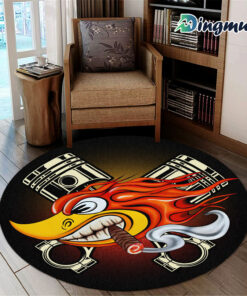 Personalized Speed Shop Hot Rod Shop Mr Horsepower Round Rug