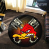 Duck Hot Rod Garage Round Rug