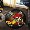 Personalized Hot Rod Garage Speed Shop Hot Rod Duck Round Rug