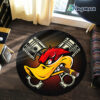 Personalized Hot Rod Duck Kustom Kultrure Garage Speed Shop Round Rug