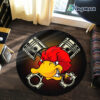 Personalized Kustom Kultrure Old School Hot Rod Duck Garage Round Rug