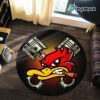 Personalized Speed Shop Hot Rod Duck Kustom Kultrure Round Rug
