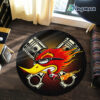 Personalized Speed Shop Hot Rod Mr Horsepower Woodpecker Round Rug