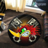 Personalized Hot Rod Kustom Kultrure Garage Speed Shop Round Rug