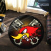 Personalized Speed Shop Mr Horsepower Hot Rod Woodpecker Round Rug