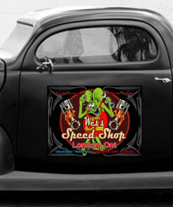 Alternative view of Personalized Rat Fink We's Speed Shop Decals London Ont