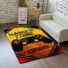 Large Game Room Area Rug - 3D Gamer Carpet with Gamepad Print for Living Room, Bedroom - Non-Slip Crystal Floor Polyester Mat