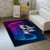 3D Gamer Carpet with Large Area Printed Gamepad Living Room Mat for Gaming Girls