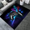 Large Game Area Rugs for Boys' Gaming Room with Non-Slip Polyester Mat