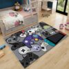 3D Gamepad Rug with Non-Slip Backing for Boys Bedroom or Living Room