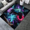 Non-Slip Crystal Floor Polyester Mat for Game Room with 3D Gamer Print