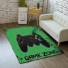 Customizable Name Gaming Rug for Kids Playmats in Green Doormat
