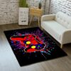 Red and Black Game Controller Area Rug for Living Room or Kids Playroom
