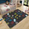 Gaming Room Rug for Kids Bedroom with Non-Slip 3D Gamerpad Design
