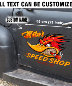Alternative view of Personalized Kustom Kultrure Mr Horsepower Garage Speed Shop Decal 2 Pcs For Car Door Sticker