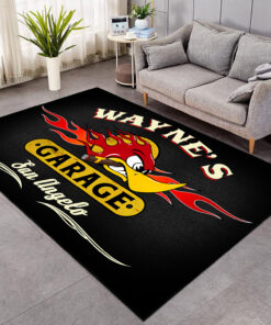 Alternative view of Hot Rod Mr. Horsepower Devil Fire Speed Shop Garage Area Rug