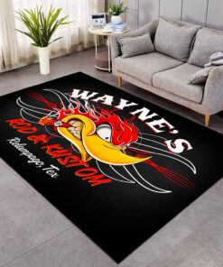 Alternative view of Personalized Mr Horsepower Rod And Kusom Pinstripe Speed Shop Area Rug