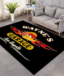 Alternative view of Personalized Mr Horsepower Hot Rod Garage Speed Shop Area Rug