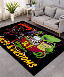 Alternative view of Personalized Rat Fink Pinstripe Hot Rod And Customs Area Rug