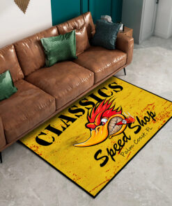 Alternative view of Personalized Mr Horsepower Classic Garage Hot Rod Area Rugs