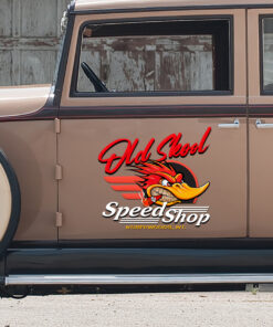 Alternative view of Personalized Hot Rod Old Skool Mr Horsepower Garage Speed Shop Vinyl Stickers