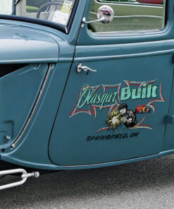 Alternative view of Personalized Hot Rod Pinstripe Built Speed Shop Garage Stickers