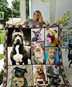 American Pit Bull Terrier Dog Quilt Bedding Set Blanket