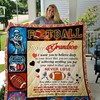 American Football To My Grandson From Grandma Never Give Up Quilt Bedding Set Blanket American Football Lover