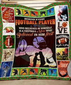 American Football Mom Who Believed In Him First Quilt Bedding Set Blanket