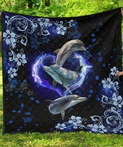 Amazing Dolphin Wer Quilt Bedding Set, Perfect for Home Decoration and Picnic, Gifts for Family