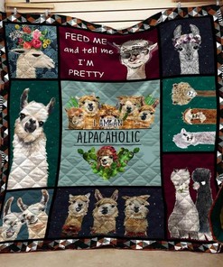 Alpacaholic Quilt Bedding Set with Custom Name, Suitable for Home Decor and Outdoor Picnic
