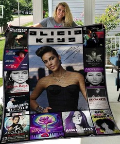 Alicia Keys Quilt Blanket Bedding Set Personalized with Name, Suitable for Home Decor and Picnic