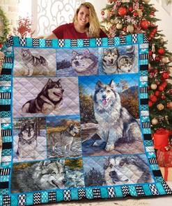 Alaskan Malamute Dog Quilt Blanket Bedding Set for Picnics and Family Gifts